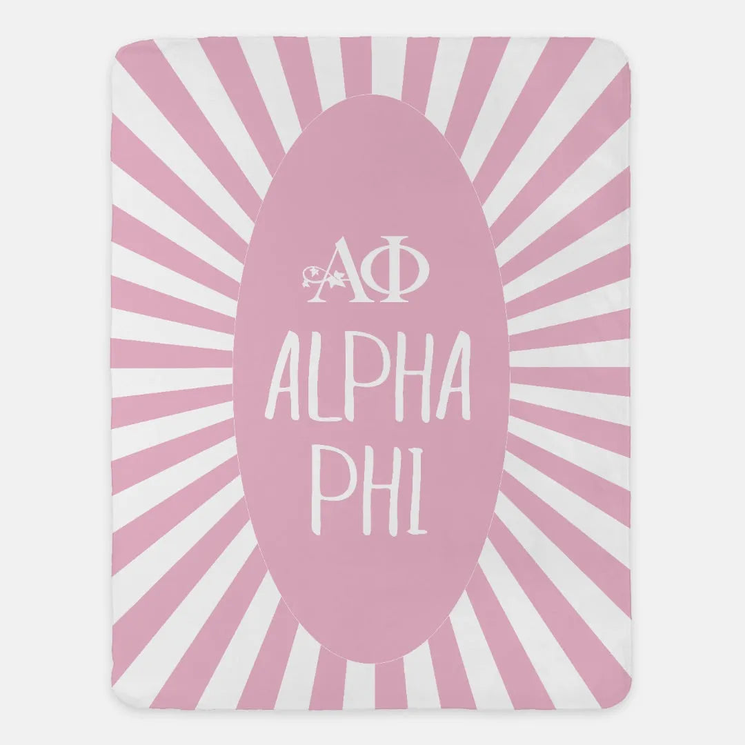 Alpha Phi XL 60x80 Sherpa Blanket - Starburst | Custom APhi Gifts