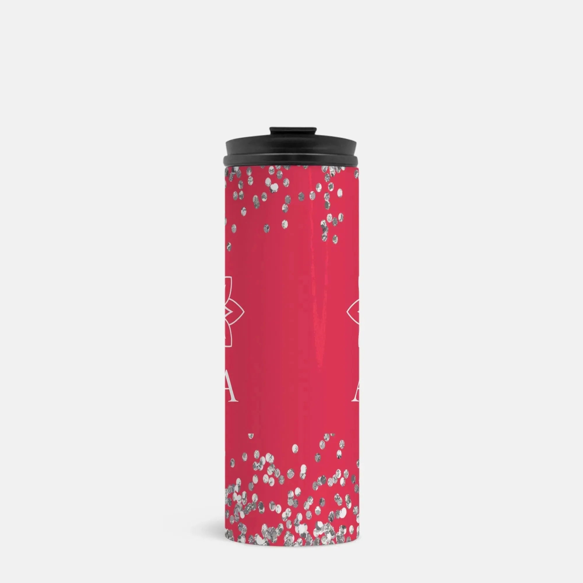 Alpha Sigma Alpha Thermal Tumbler 16 oz. - Red Glitter Drinkware