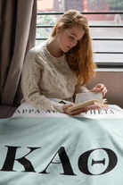 Kappa Alpha Theta XL 60x80 Sherpa Throw Blanket - Blue Wide Band