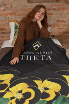 Kappa Alpha Theta Sherpa Blanket XL 60x80 Pansy | Custom Gifts & Decor