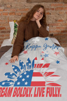 Kappa Kappa Gamma Blanket XL 60x80 American Sunflower | KKG Gifts & Decor | Festive Fit Home