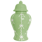 Bow Stripe Ginger Jars in Green | Preppy Dorm Decor | Accessories