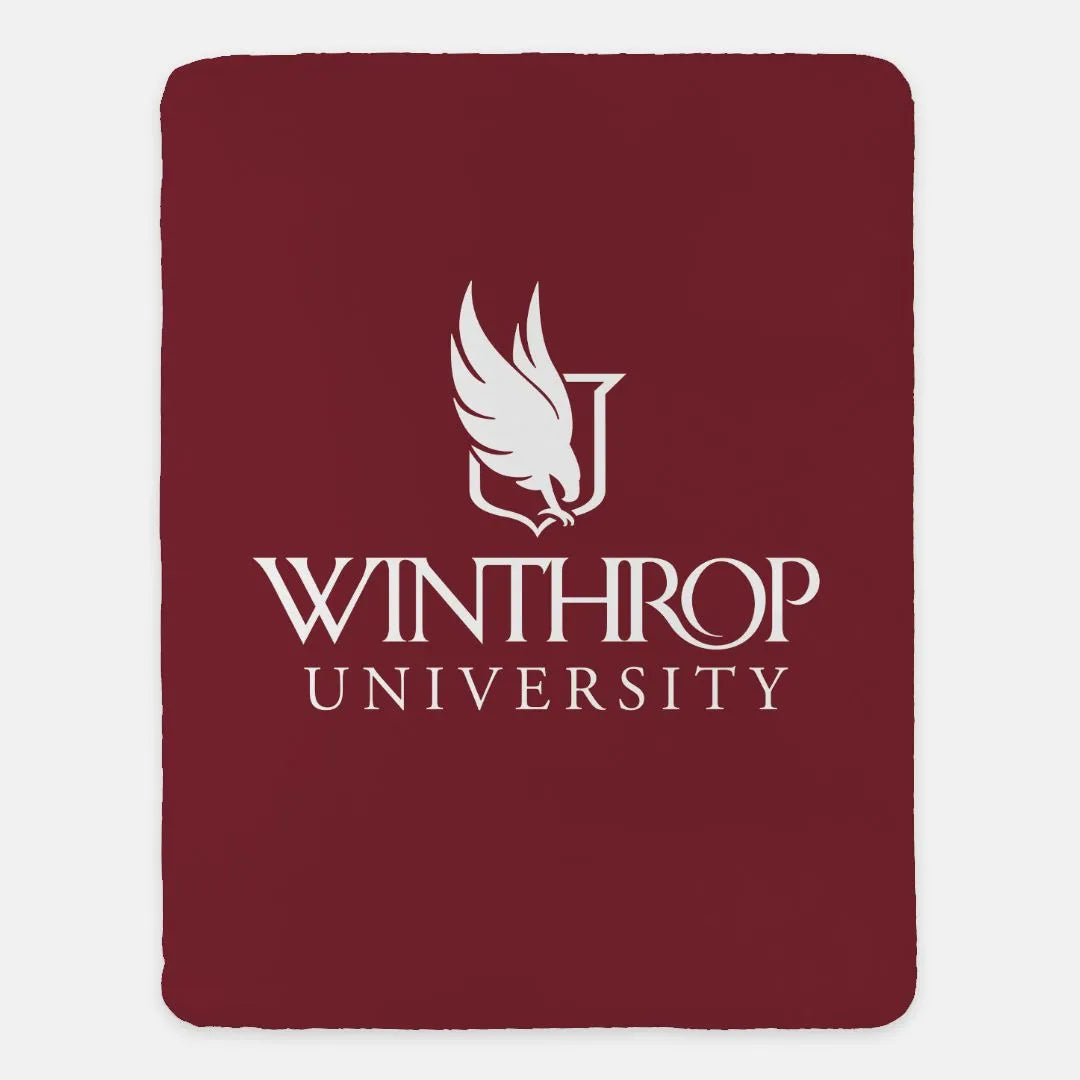 Winthrop Traditional Garnet Sherpa Blanket - 60"x80" | Gifts and Decor | Festive Fit Home