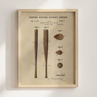 Baseball Bat US Patent Art Print | Sports-Themed Wall Art | Dorm Decor for Guys | Campus Greek Fit