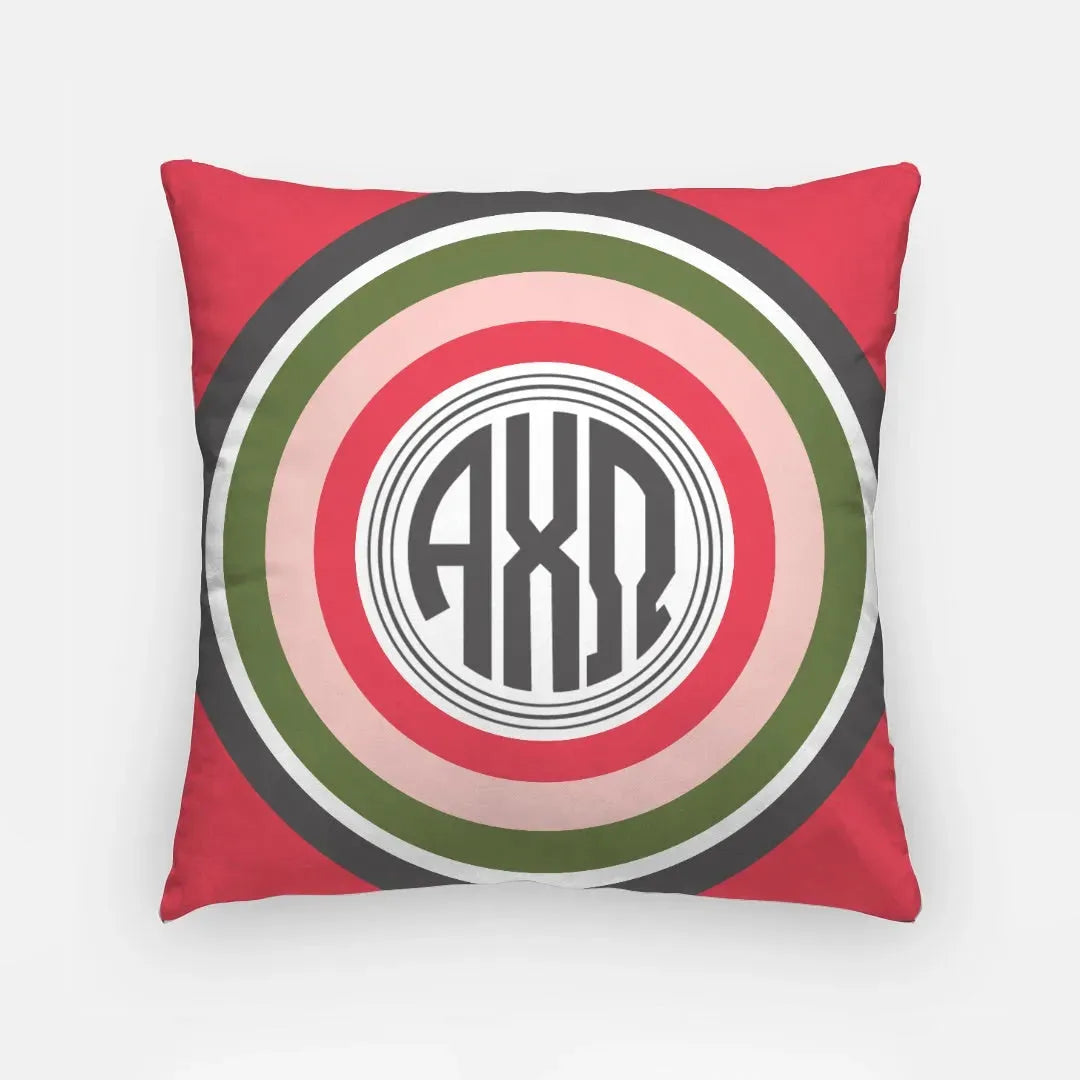Alpha Chi Omega 18" Throw Pillow Cover - Bullseye Pillow Covers