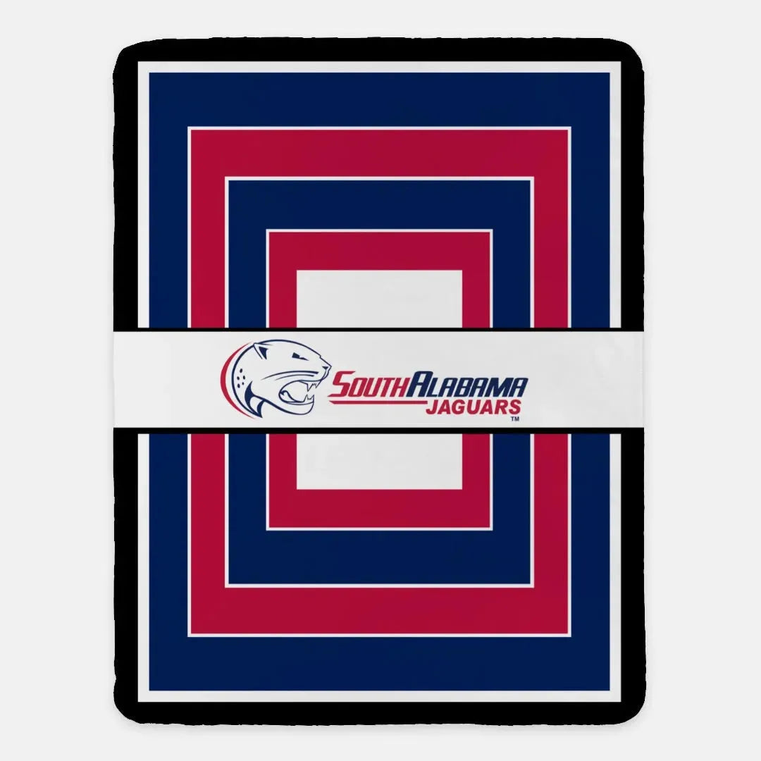 University of South Alabama XL 60x80 Sherpa Blanket - Geo Throw Blankets