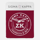 Sigma Kappa Maroon Wide Band Sherpa Blanket - 60"x80" | Official Gifts | Licensed Merchandise | Festive Fit Home