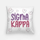 Sigma Kappa Hearts Pillow Cover 18" | Official Merchandise | Gifts and Decor | Festive Fit Home