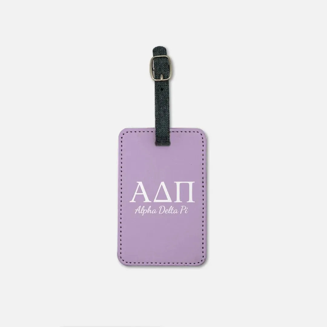 Alpha Delta Pi (Set of 2) Luggage Tags - Violet Greek Letters Luggage Tags