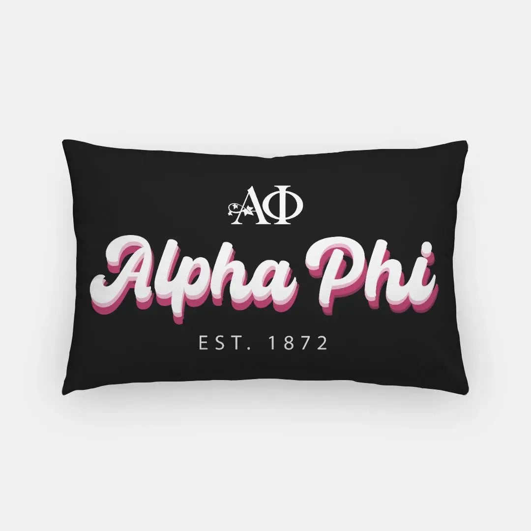 Alpha Phi Lumbar Pillow Cover - Retro Pillow Covers