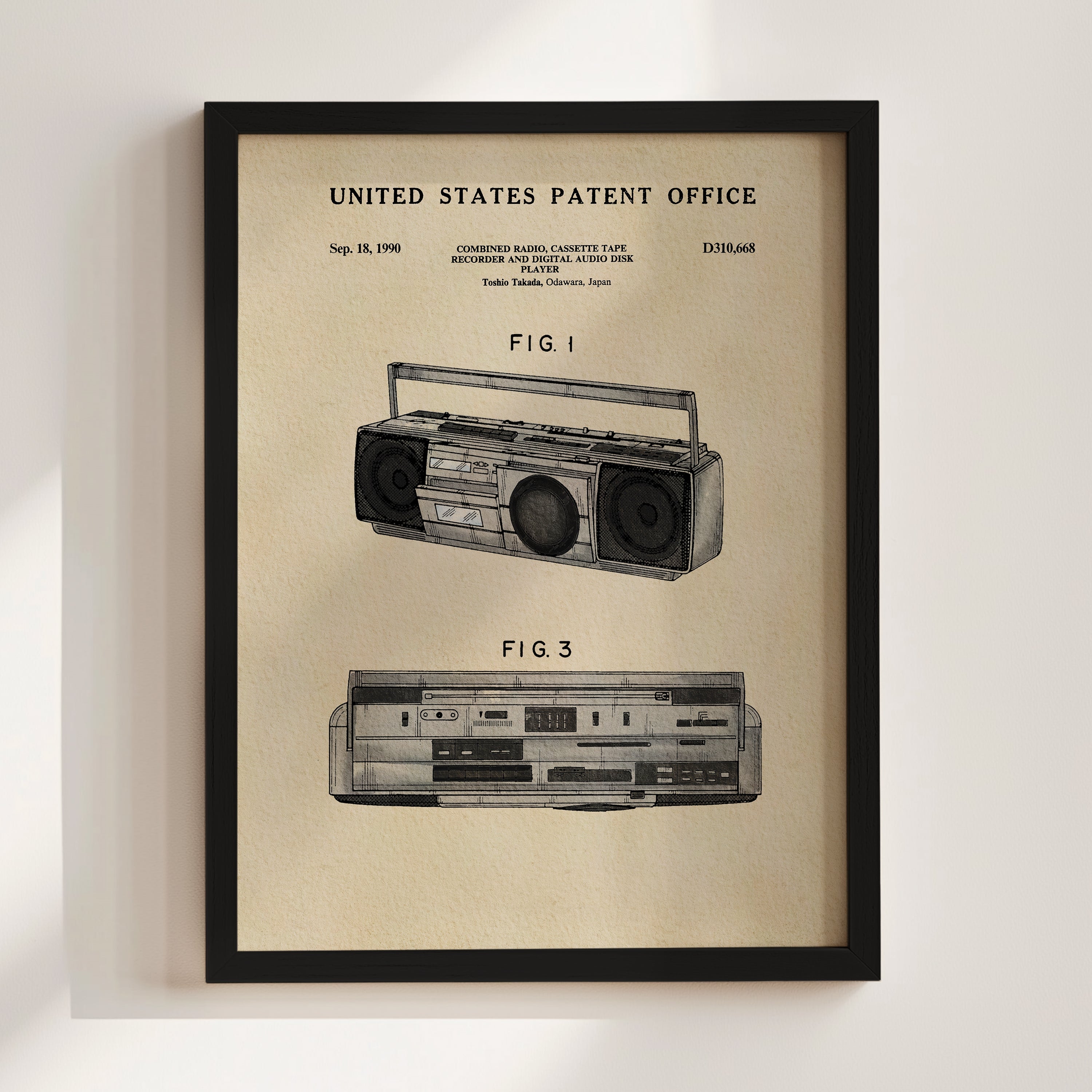 Boombox US Art Print | Dorm Decor for Guys | Music Themed Wall Art