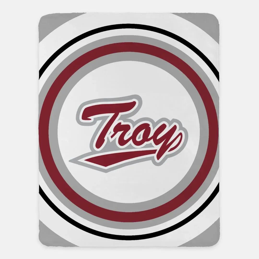 Troy University XL 60x80 Sherpa Throw Blanket - Bullseye Throw Blankets