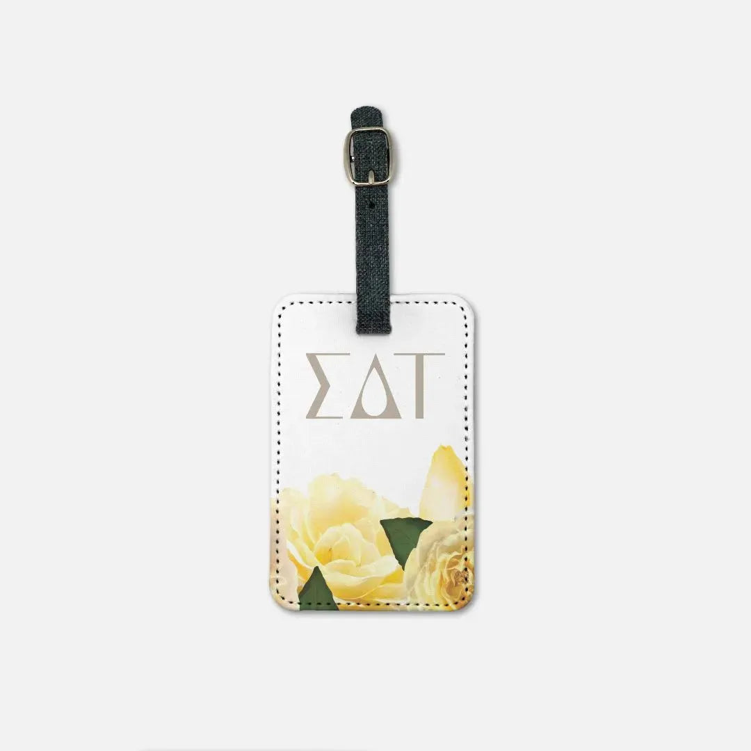Sigma Delta Tau (Set of 2 ) Luggage Tags - Yellow Roses Luggage Tags