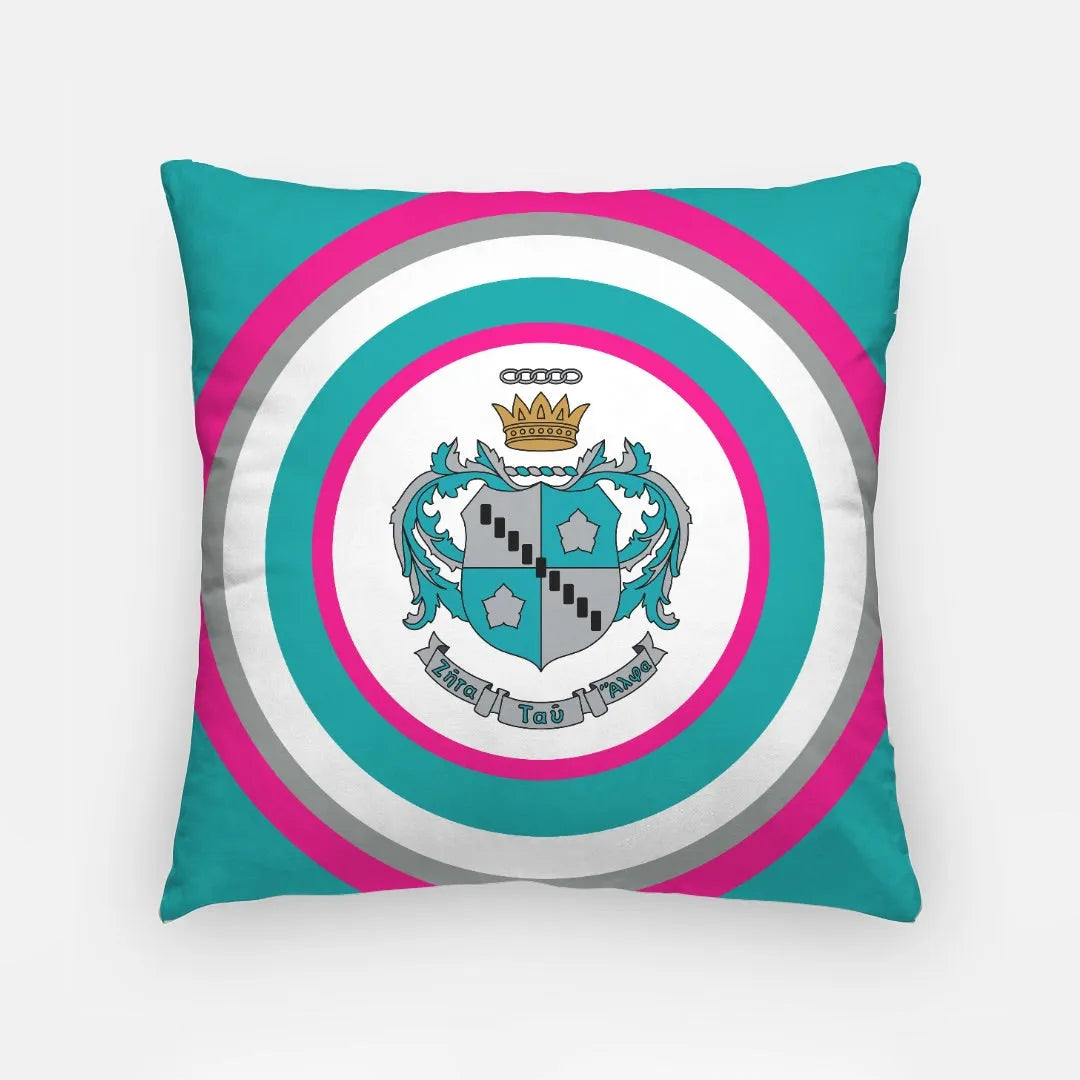 Zeta Tau Alpha Throw Pillow Cover - Bullseye 18"| Custom Gifts | Decor | Festive Fit Home