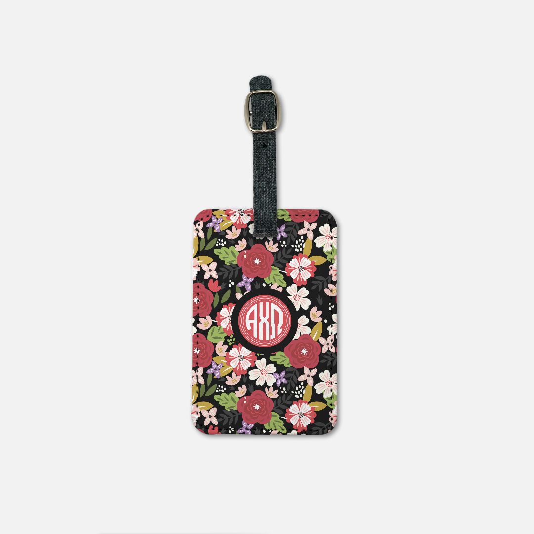 Alpha Chi Modern Floral Luggage Tag (Set of 2) | Travel Accessories