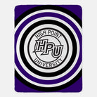 High Point University XL 60x80 Sherpa Blanket - Bullseye | Official HPU College Dorm Decor | Custom Panthers Merch | Graduation Alumnae Gift