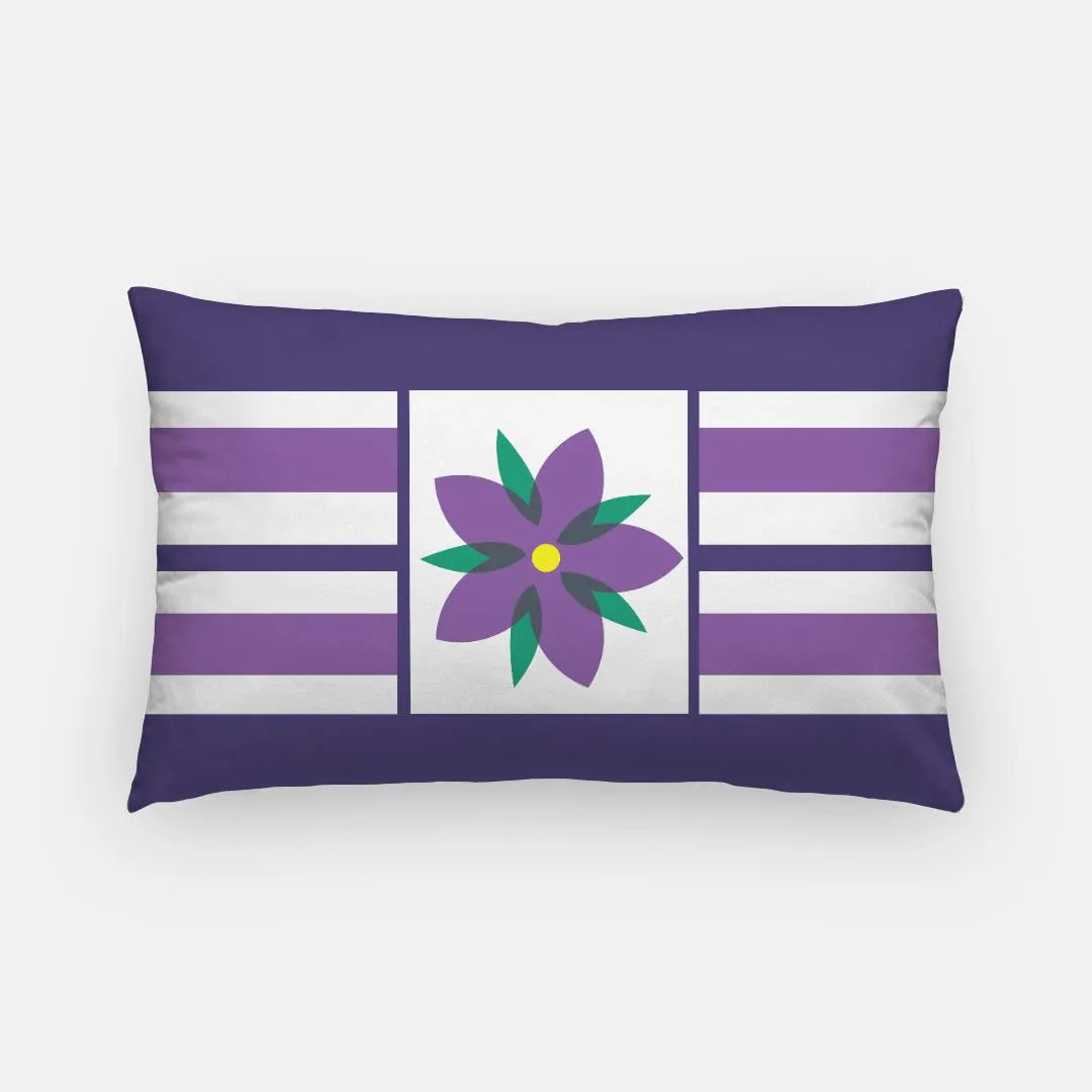 Tri Sigma Lumbar Pillow Cover - Violet Stripes Pillow Covers