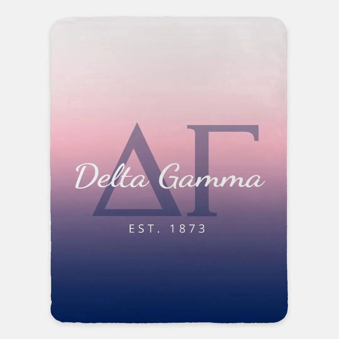 Delta Gamma XL 60x80 Sherpa Throw Blanket - Gradient Throw Blankets