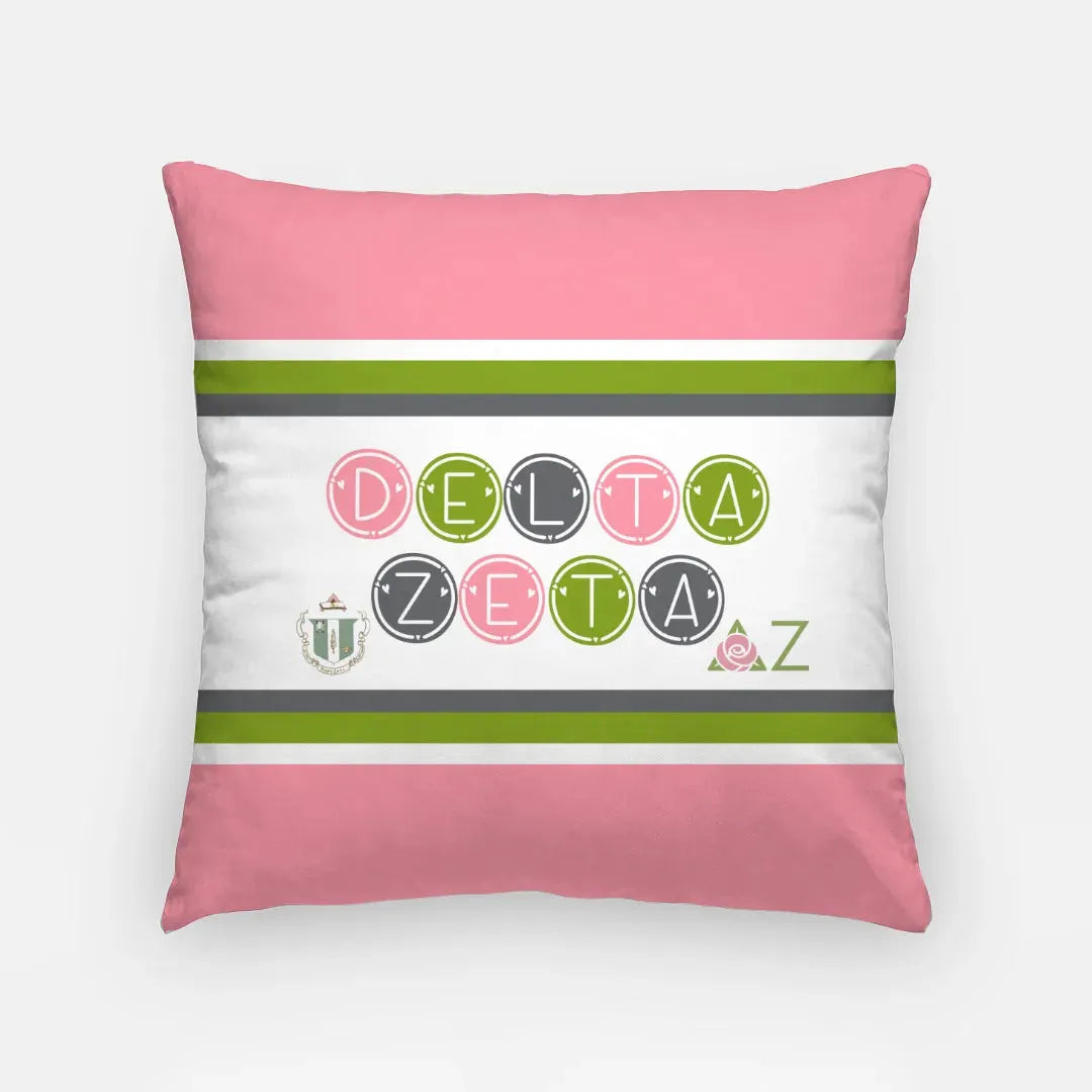Delta Zeta 18" Throw Pillow Cover - Dots Pillow Covers