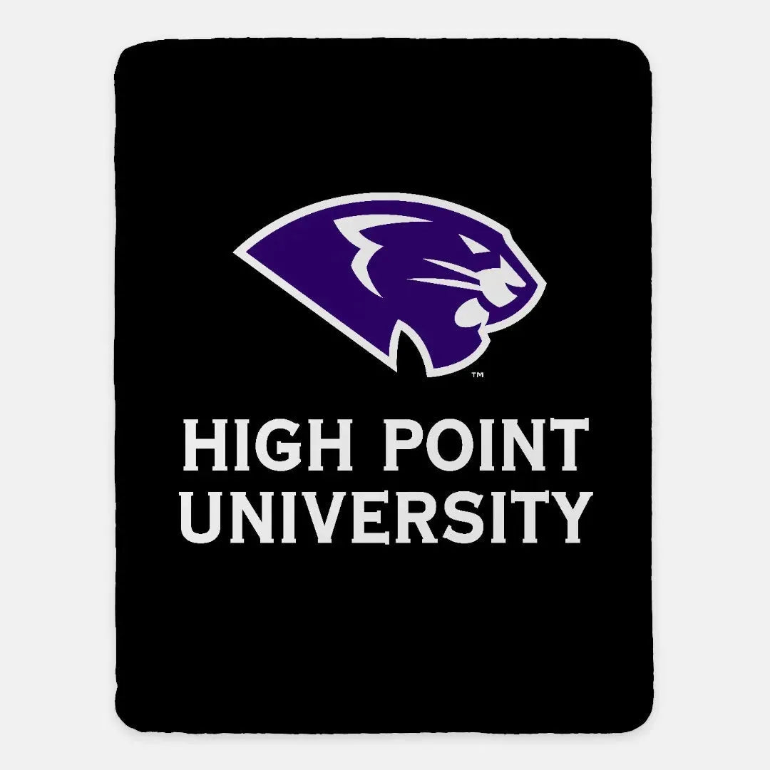 High Point University Panther Blanket XL 60x80 Black Throw Blankets