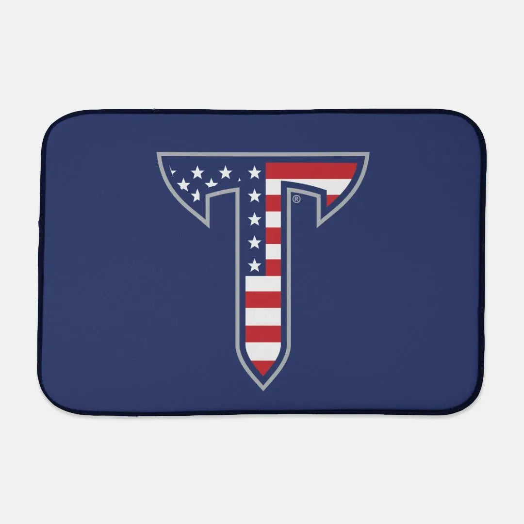 Troy University American Flag T Dish Drying Mat Dish Mat