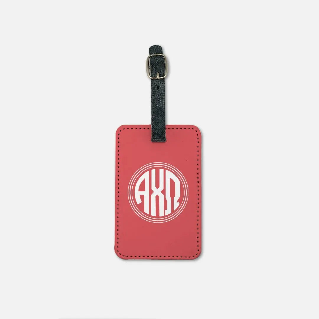 Alpha Chi Omega Luggage Tag (Set of 2) - Scarlet Monogram Luggage Tags