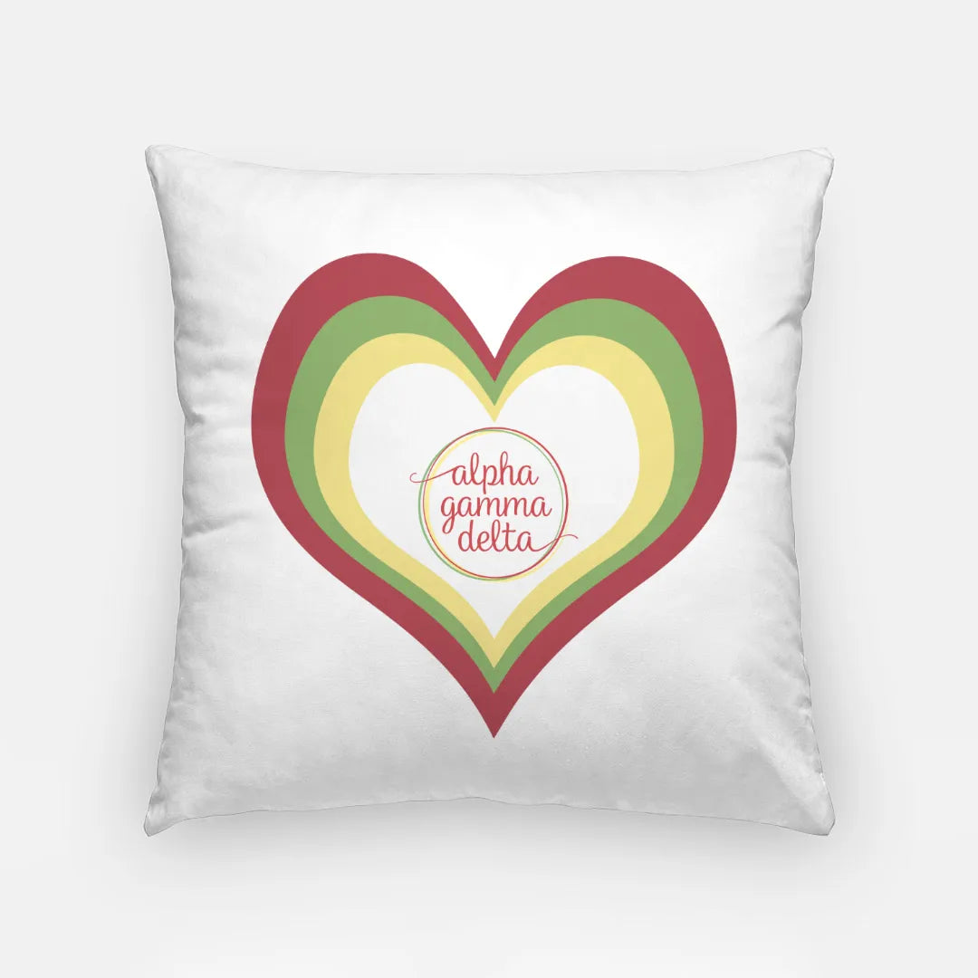 Alpha Gamma Delta Pillow Cover - Heart - 18" | Official Gift Shop | Merchandise and Decor | Festive Fit Home