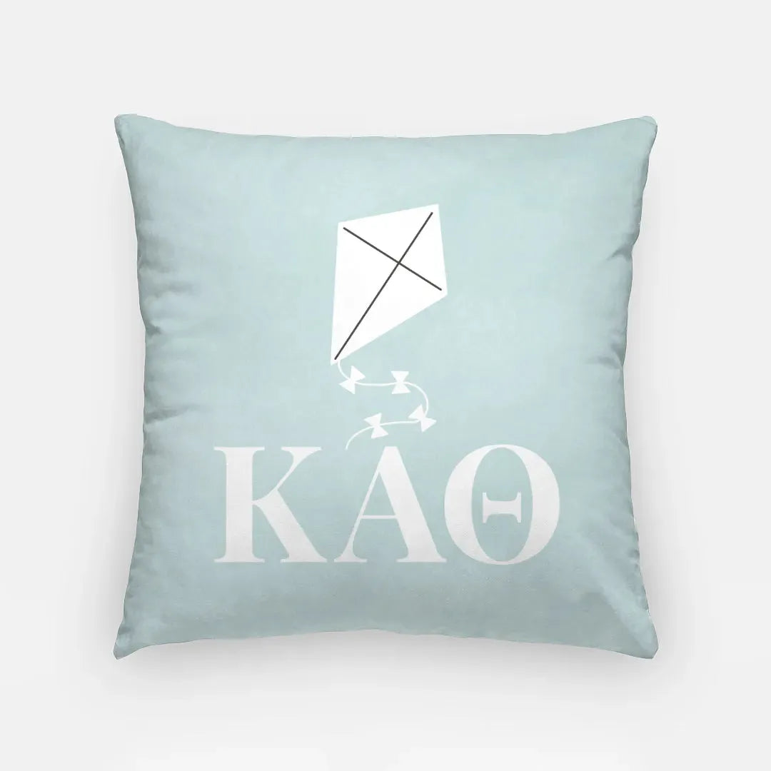 Theta Blue 18" Throw Pillow Cover - Kites & Greek Letters - 18" Pillow Covers