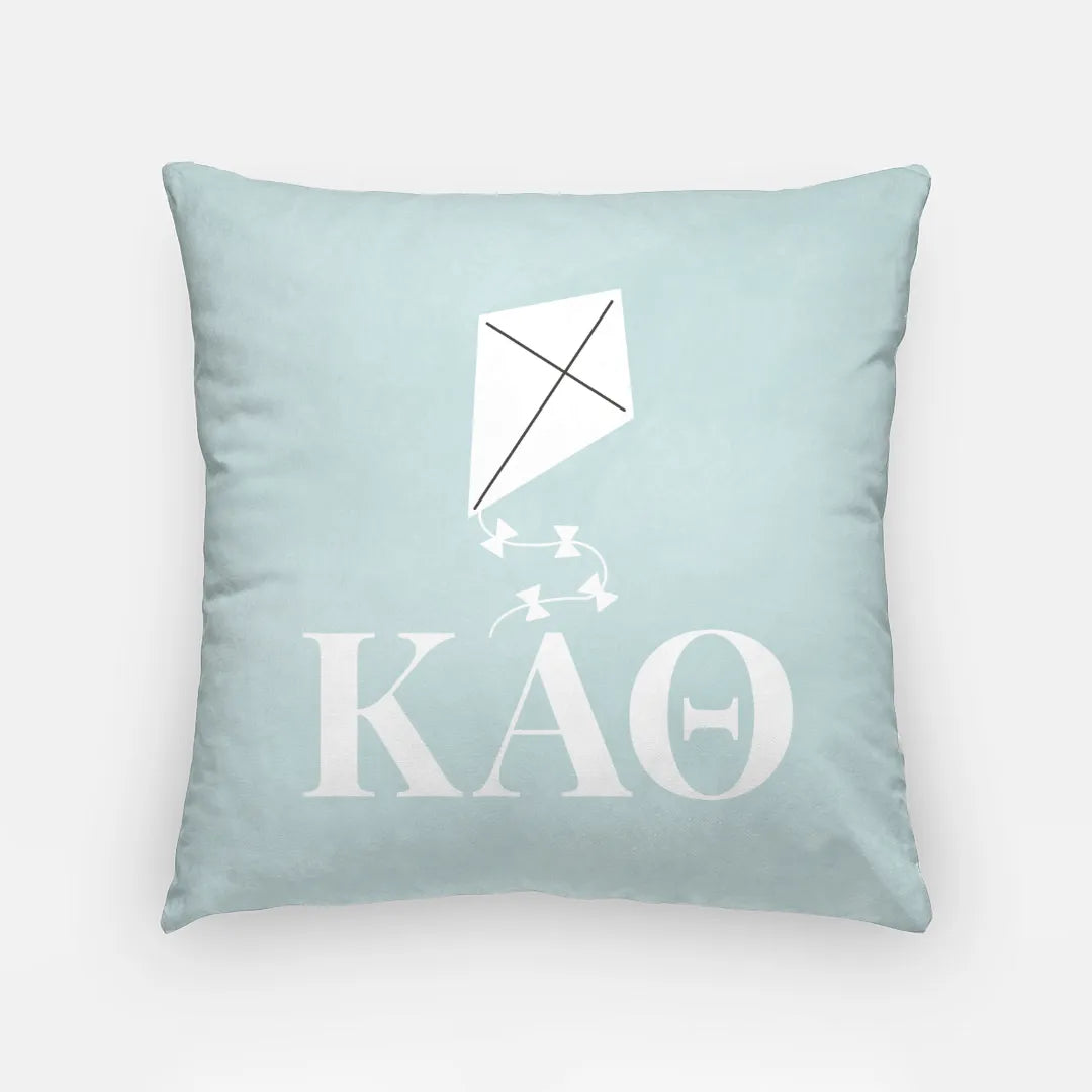 Theta Blue 18" Throw Pillow Cover - Kites & Greek Letters | Gifts | Campus Greek Fit