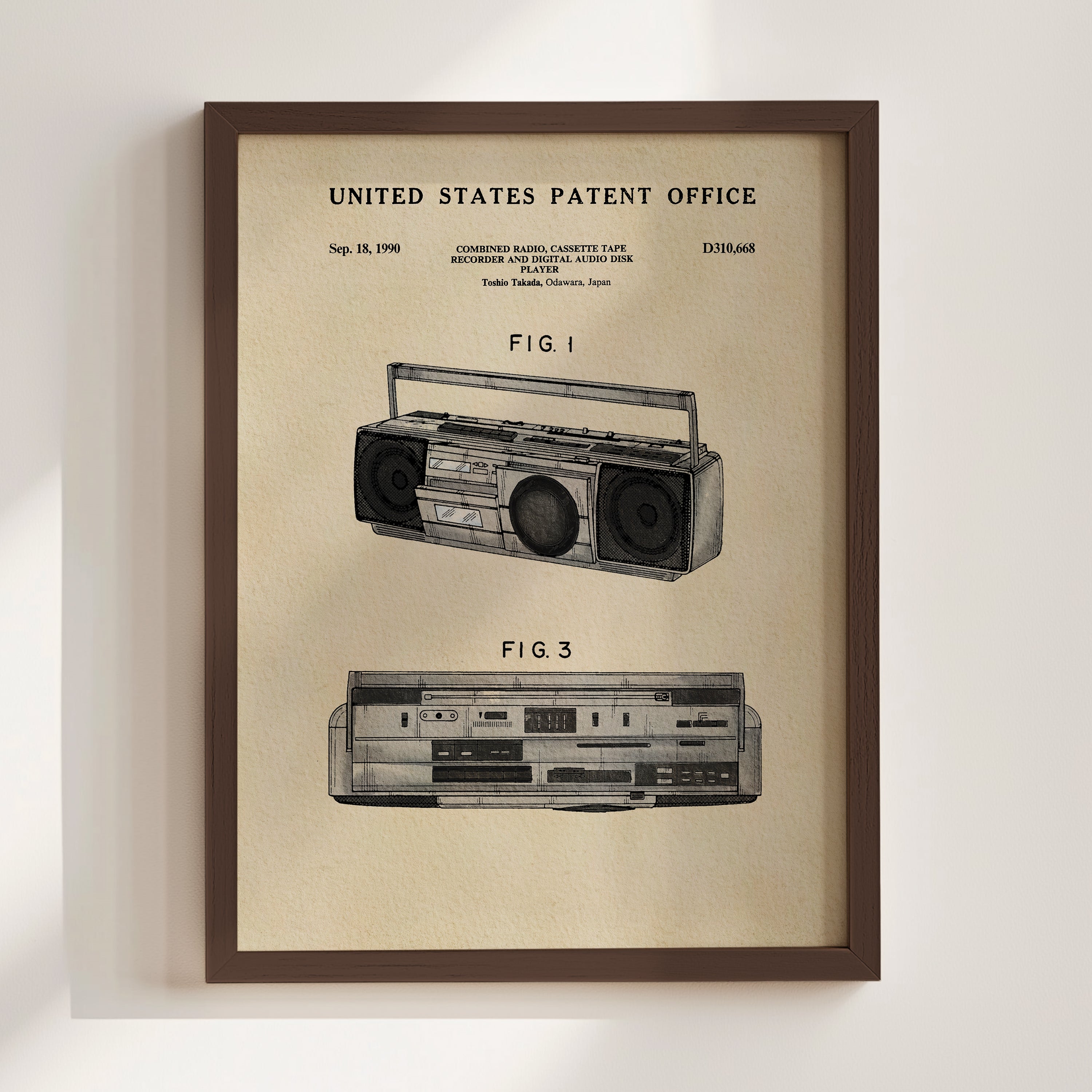 Boombox US Art Print | Dorm Decor for Guys | Music Themed Wall Art