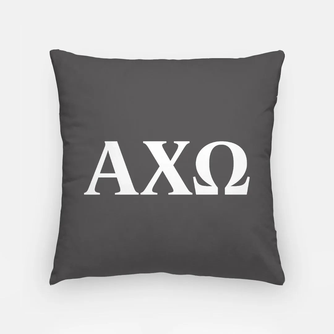 Alpha Chi Omega Pillow Cover - Ebony Greek Letters 18" | Official Gift | Festive Fit Home