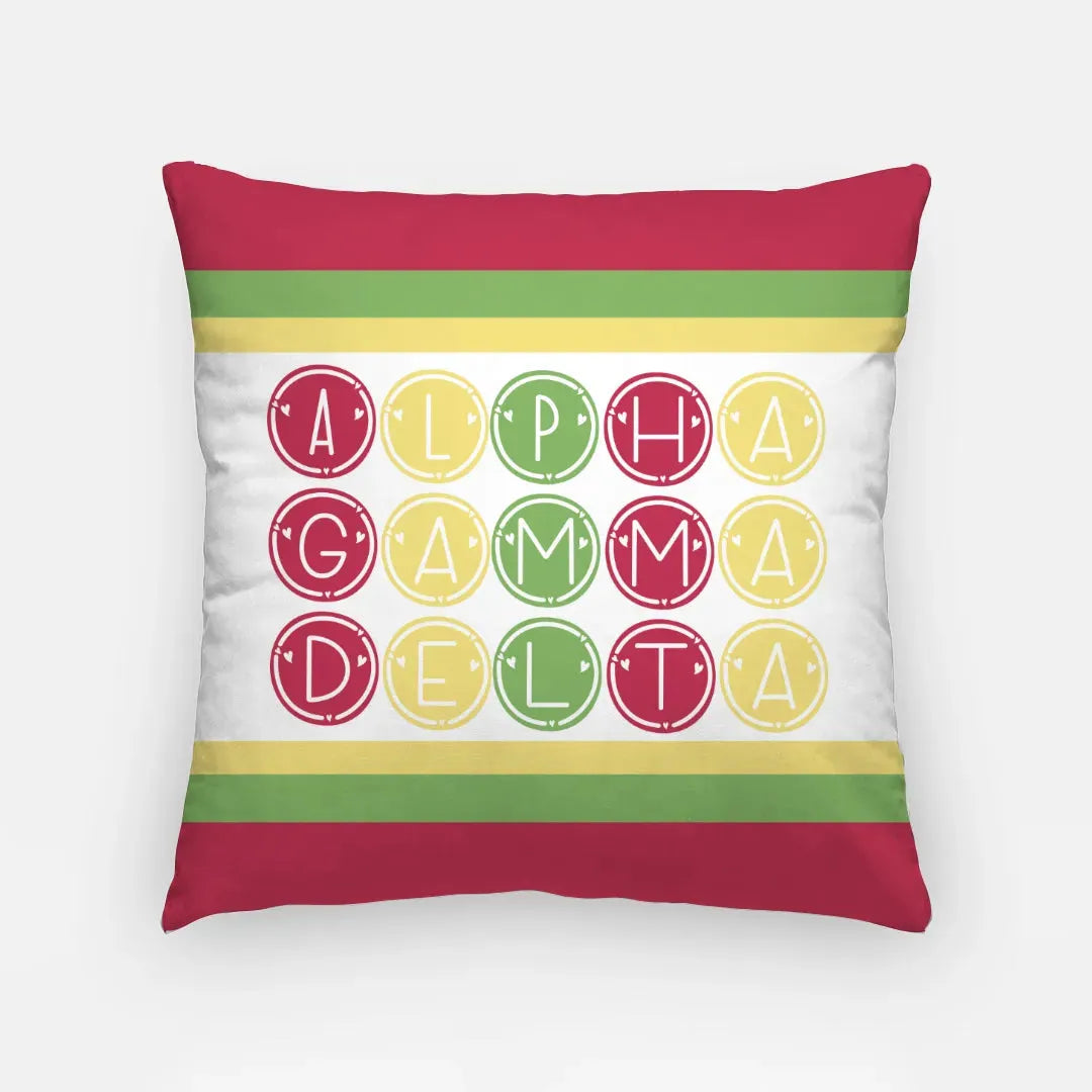 Alpha Gamma Delta 18" Throw Pillow Cover - Dots Pillow Covers