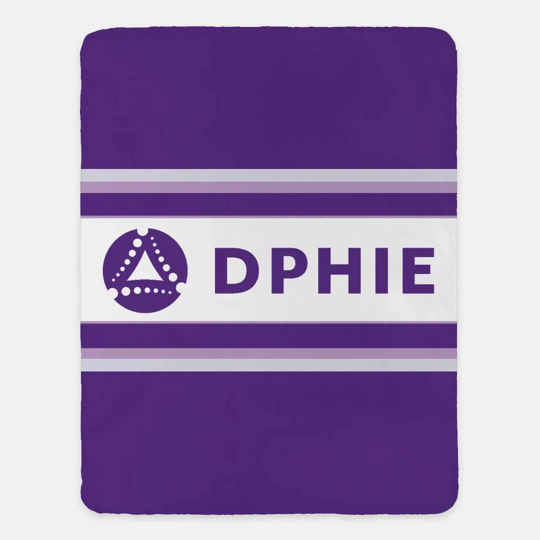 Delta Phi Epsilon XL 60x80 Sherpa Throw Blanket - Stripes Throw Blankets