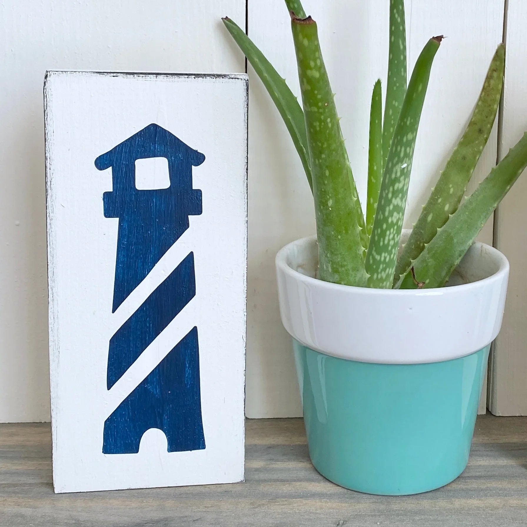 Lighthouse Wood Sign | Nautical Dorm Decor | Wall Art