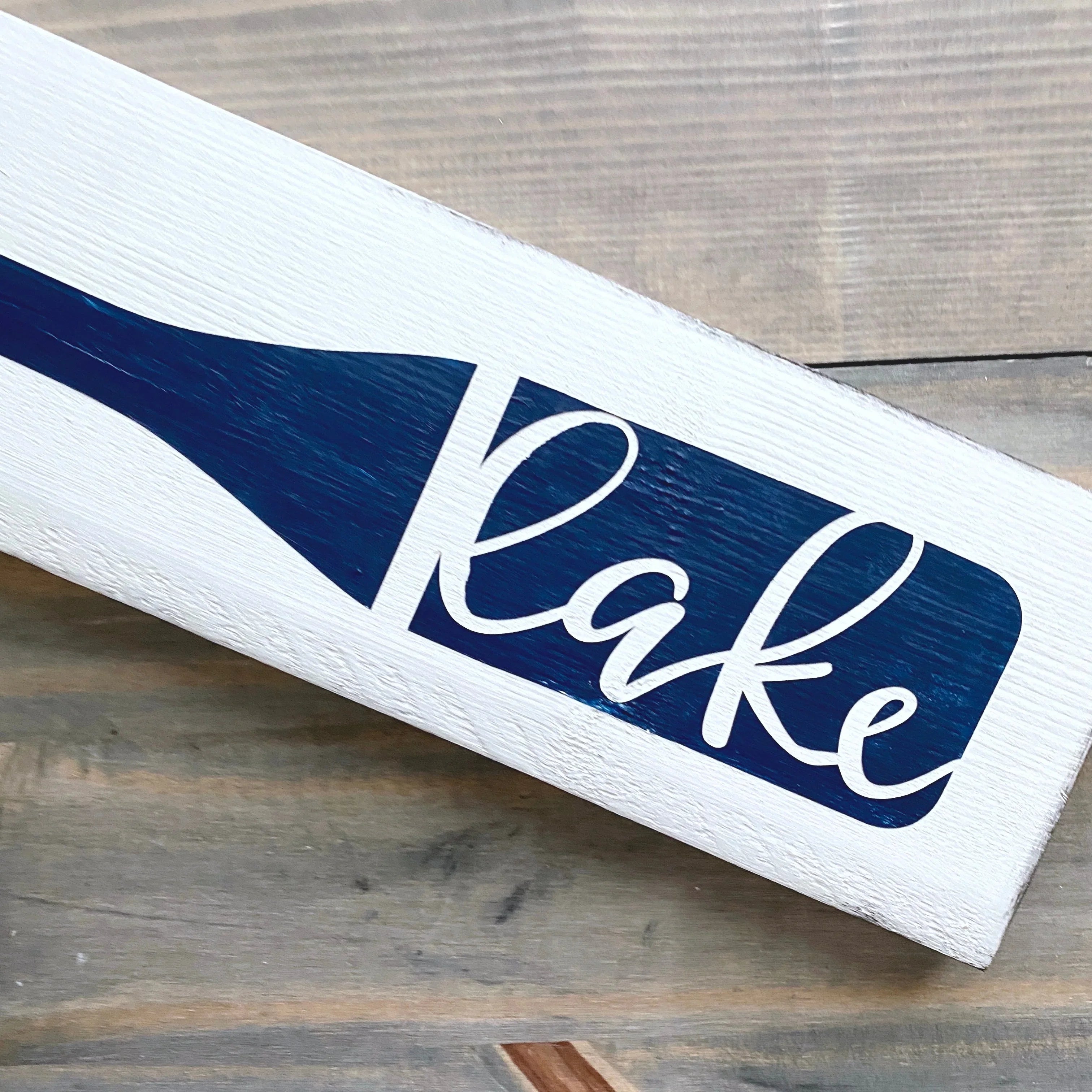 Lake Boat Oar Wood Sign | Coastal Dorm Decor | Wall Art