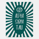 Alpha Sigma Tau Sherpa Blanket  Starburst 60"x80" | Gifts | Dorm Decor | Official Merchandise