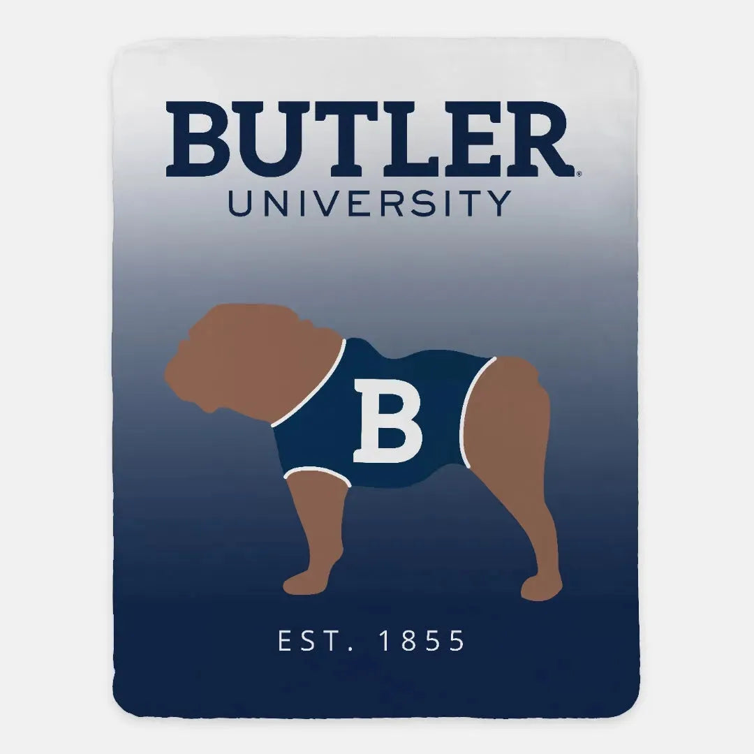 Butler University Blanket XL 60x80 - Bulldog Blue Gradient Bulldog Throw Blankets