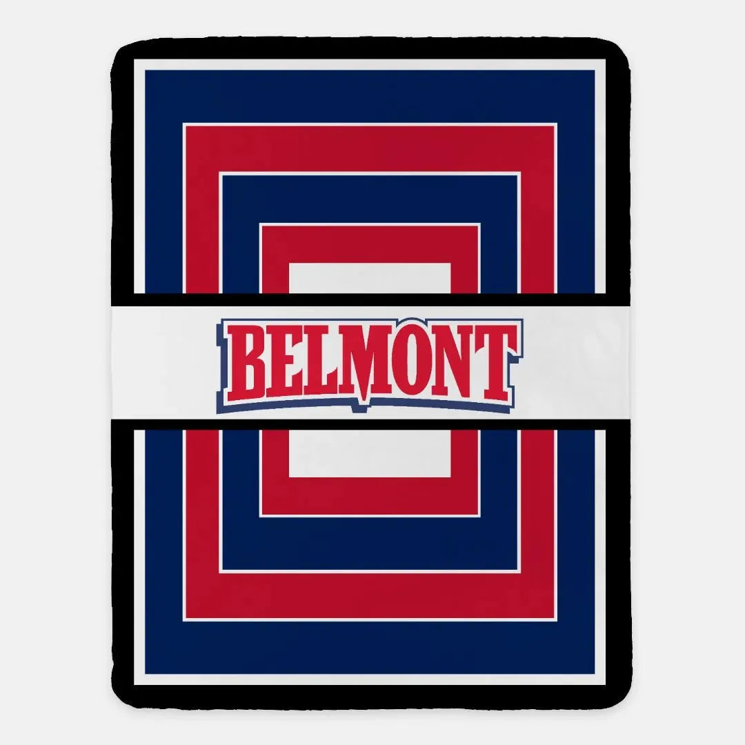 Belmont University XL 60x80 Sherpa Blanket - Geo Throw Blankets