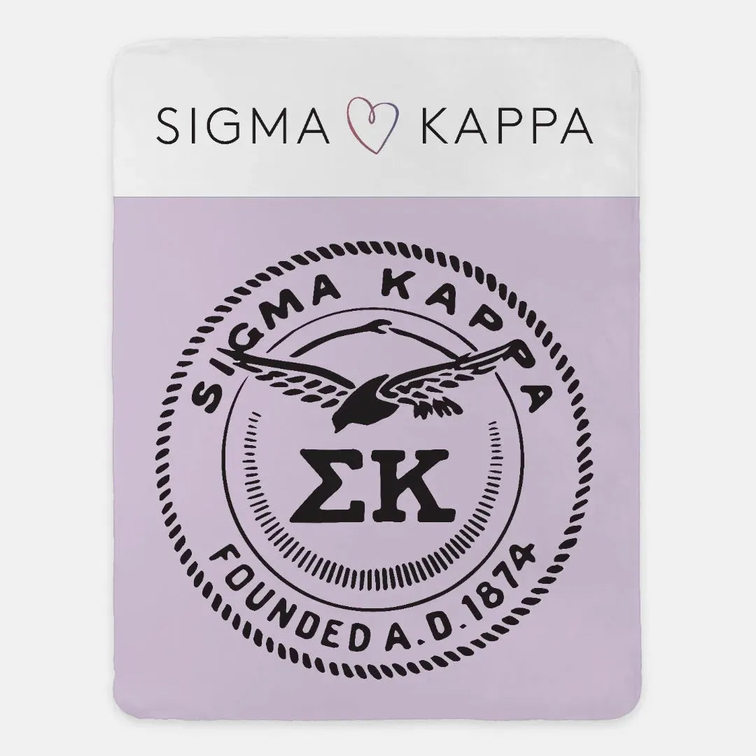 Sigma Kappa XL 60x80 Sherpa Throw Blanket - Lavender Band Throw Blankets