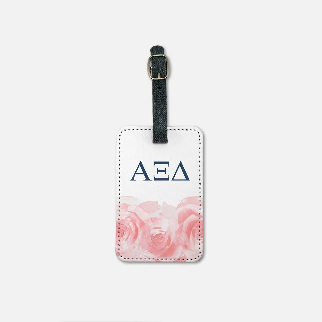 Alpha Xi Delta Luggage Tag - Roses (Set of 2) | Official Gift Shop | Festive Fit Home