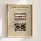 Cassette Tape Archival US Patent | Music Themed Dorm Decor | Wall Art