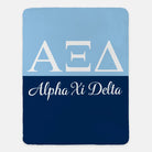 Alpha Xi Delta Sherpa Blanket XL 60x80 - Blue Color Split | AXiD Gifts