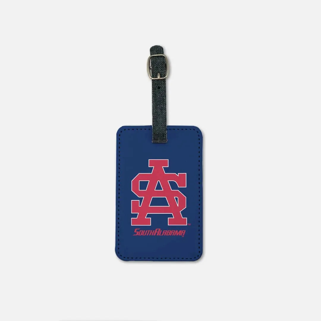 University South Alabama Luggage Tag - (Set of 2) - Red SA Letters Luggage Tags
