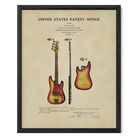 Fender Bass Guitar US Patent Art Print | Music-Themed Dorm Decor