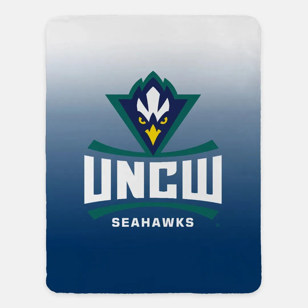 UNCW XL 60x80 Sherpa Throw Blanket - Navy Gradient - 60"x80" Throw Blankets