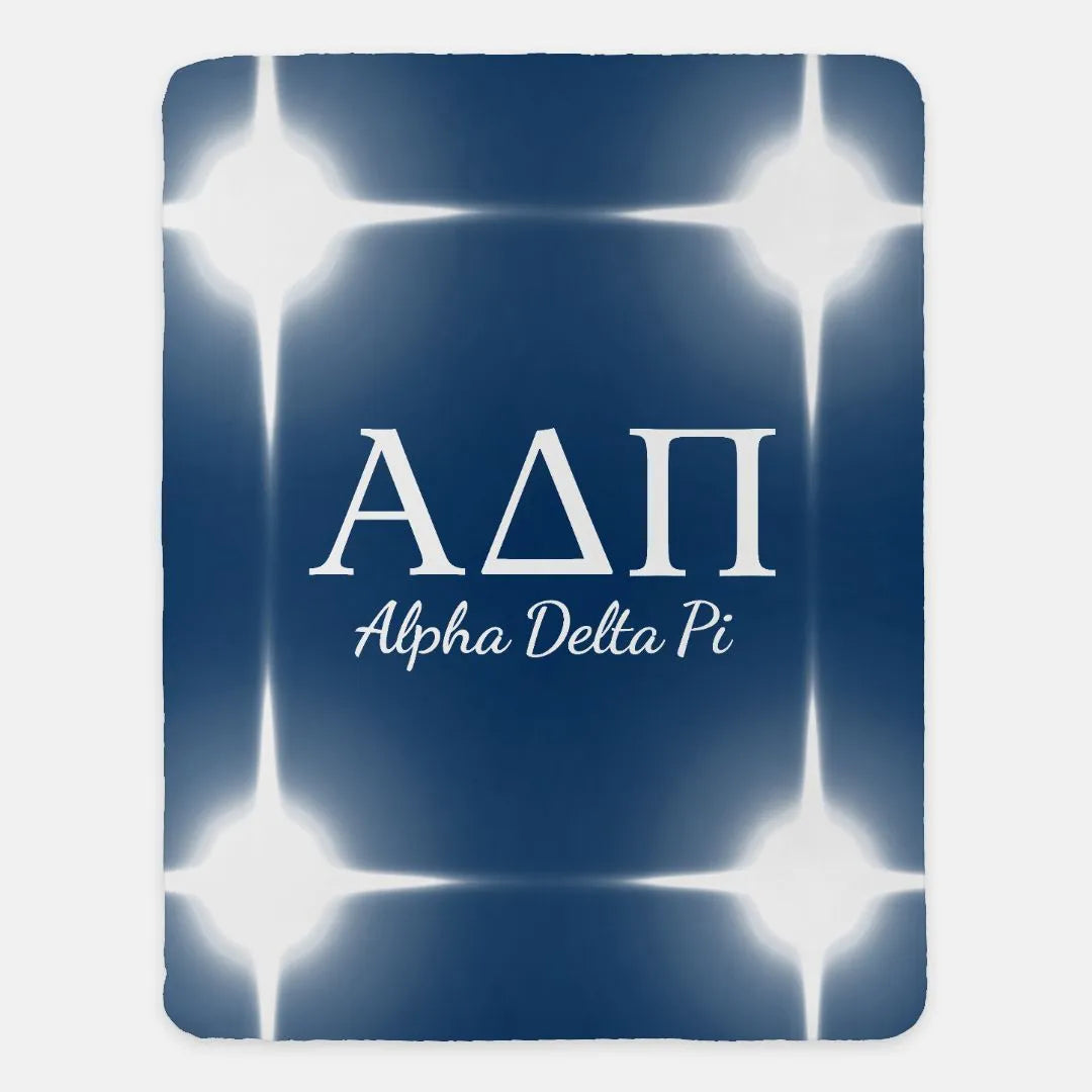 Alpha Delta Pi XL 60x80 Sherpa Throw Blanket - Flashing Lights | ADPi Gifts