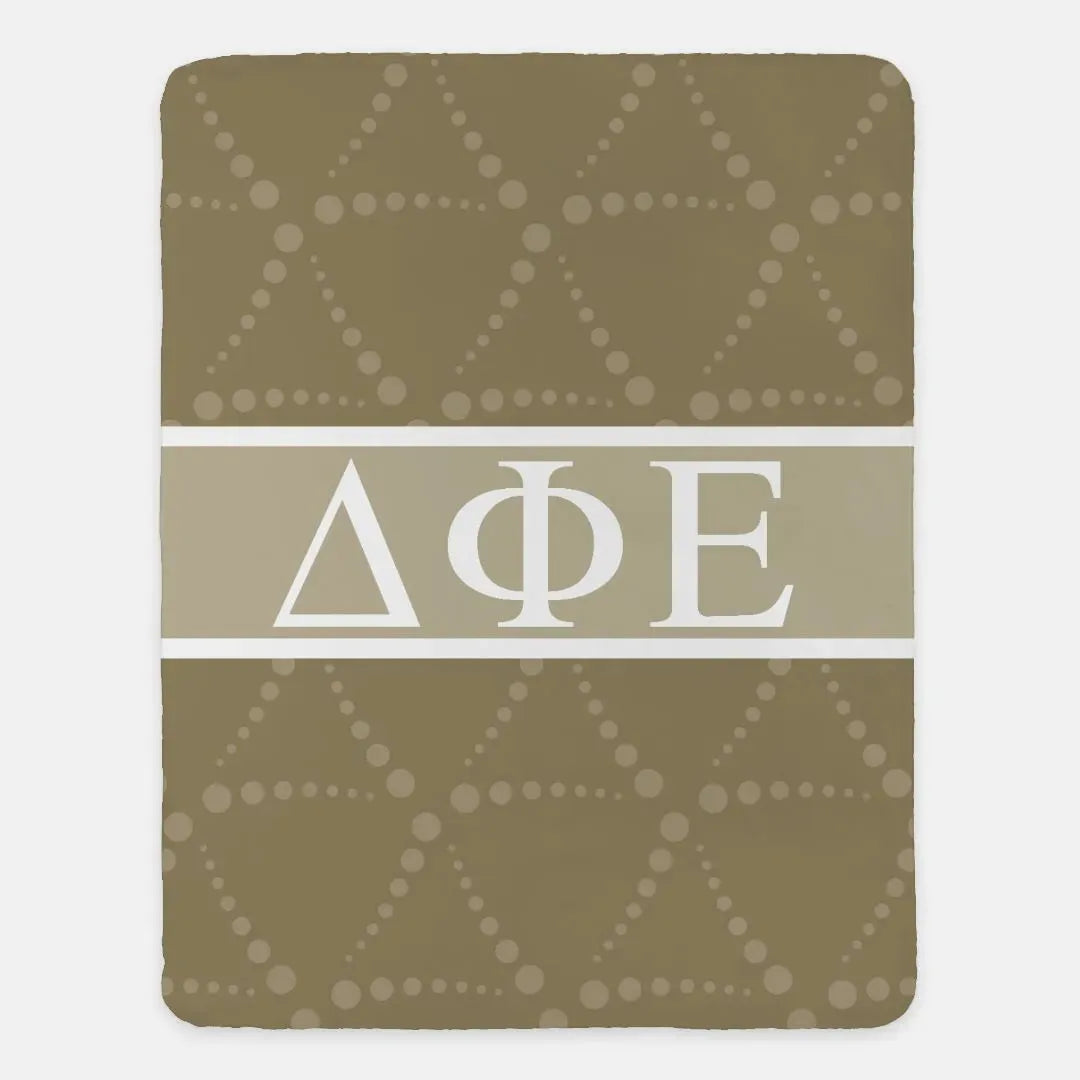 Delta Phi Epsilon XL 60x80 Sherpa Throw Blanket - Emblem Pattern Throw Blankets