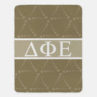 Delta Phi Epsilon Sherpa Blanket XL 60x80 Emblem Pattern | DPHIE Gifts | Dorm Decor