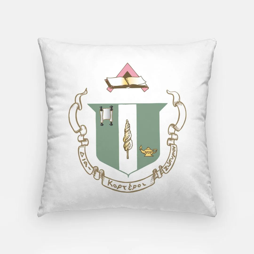 Delta Zeta 18" Throw Pillow Cover - Crest | Big & Little Gifts | Decor | Campus Greek Fit