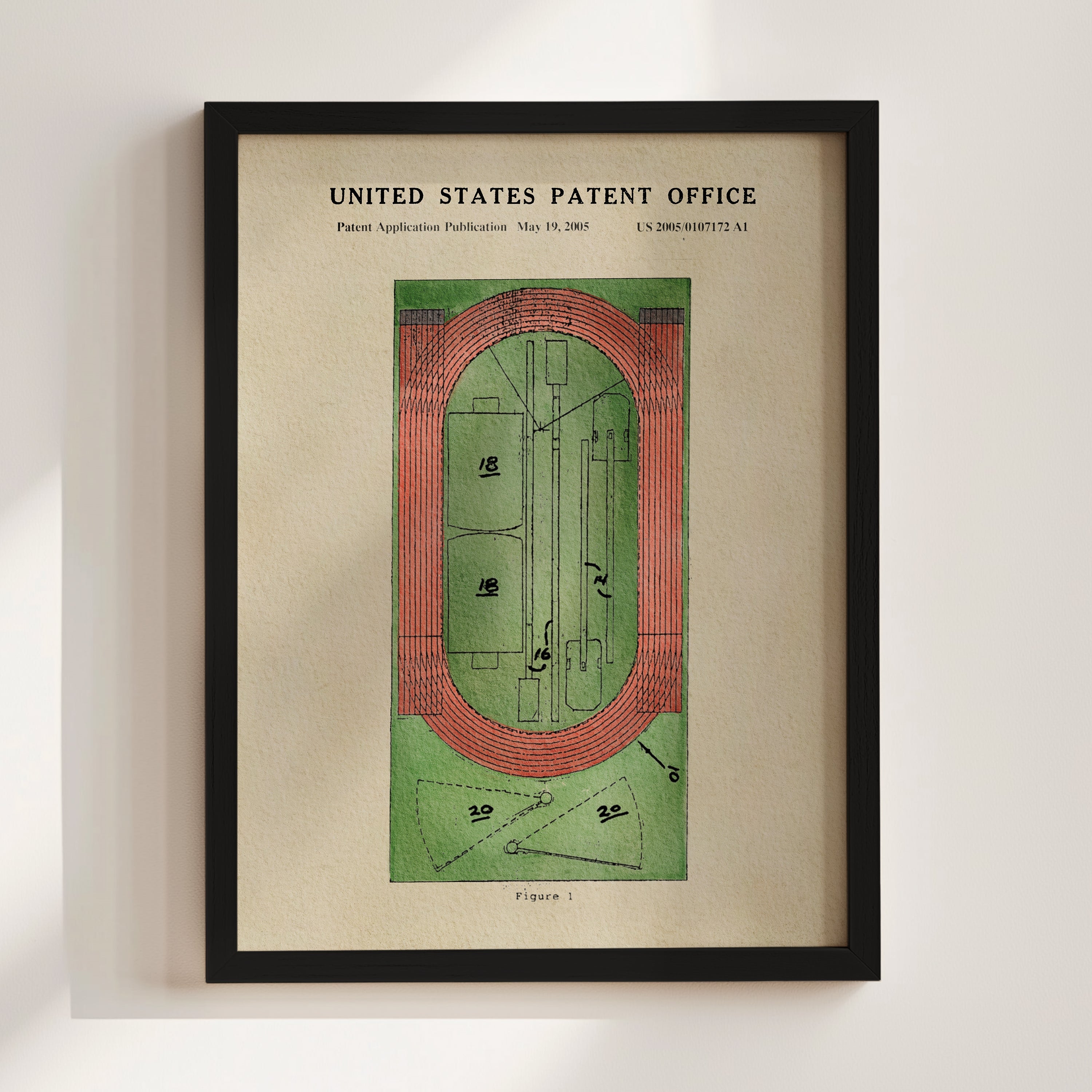 Running Track US Art Print | Sports-Themed Dorm Decor | Wall Art | Campus Greek Fit
